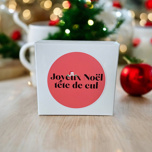 Boîte Cadeau Noël - "Joyeux Noël tête de cul"